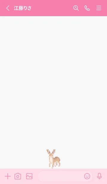 [LINE着せ替え] シカのドット絵のきせかえ Pink 01の画像2