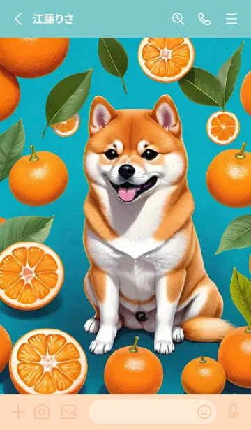 [LINE着せ替え] Smiling Shiba Inu fMzK9の画像2