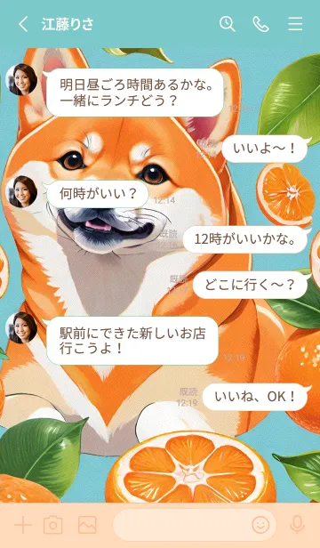 [LINE着せ替え] Smiling Shiba Inu oITNeの画像3