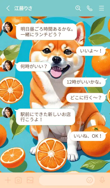 [LINE着せ替え] Smiling Shiba Inu niMxrの画像3