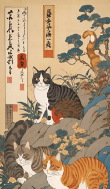 [LINE着せ替え] 浮世絵 猫 Prkvwの画像1