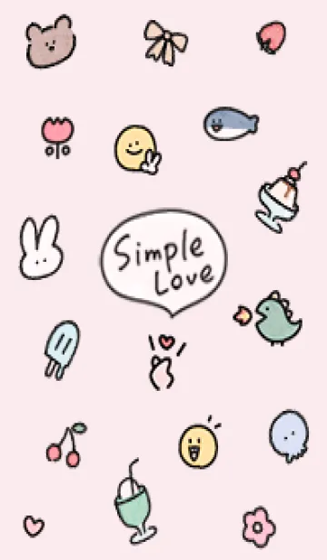 [LINE着せ替え] 桜色 simple love10_1の画像1