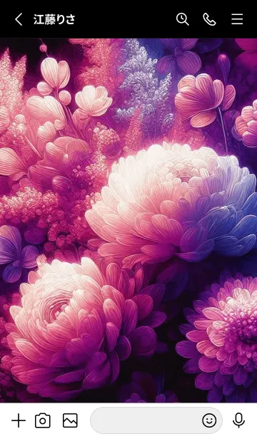 [LINE着せ替え] Beautiful Flower-PINK PURPLE 6の画像2