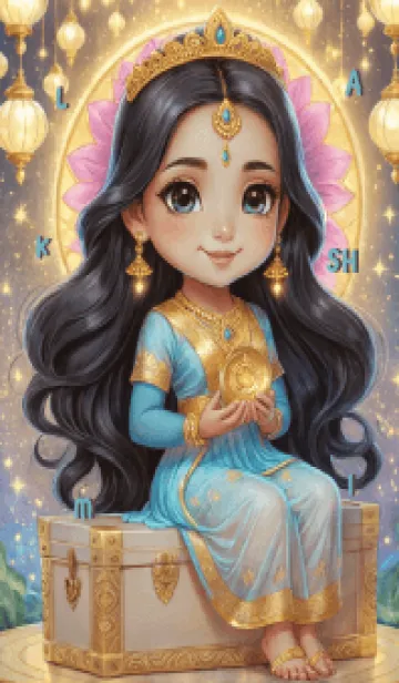 [LINE着せ替え] Blue-Lakshmi Wealth & Rich Theme (JP)の画像1