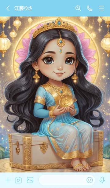 [LINE着せ替え] Blue-Lakshmi Wealth & Rich Theme (JP)の画像2