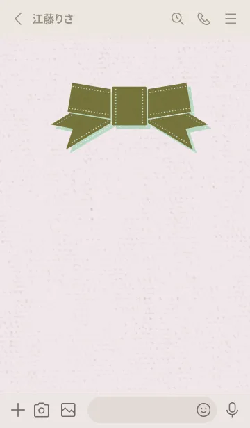 [LINE着せ替え] リボンのきせかえ オリーブの画像2