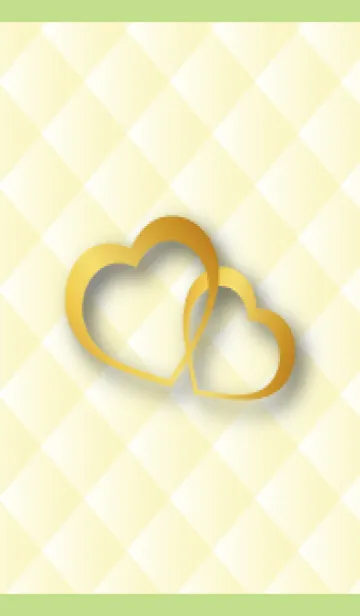 [LINE着せ替え] ハートとキルティング モスグリーン色の画像1