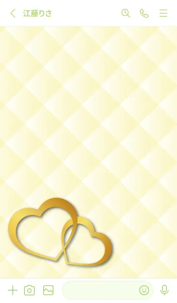 [LINE着せ替え] ハートとキルティング モスグリーン色の画像2