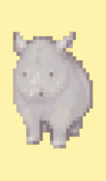 [LINE着せ替え] サイのドット絵のきせかえ Yellow 05の画像1