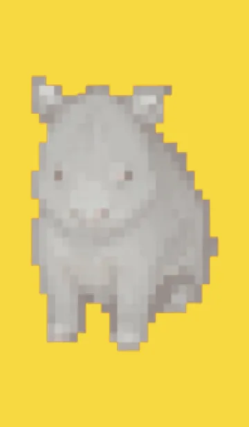 [LINE着せ替え] サイのドット絵のきせかえ Yellow 02の画像1