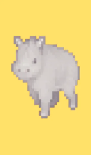 [LINE着せ替え] サイのドット絵のきせかえ Yellow 04の画像1