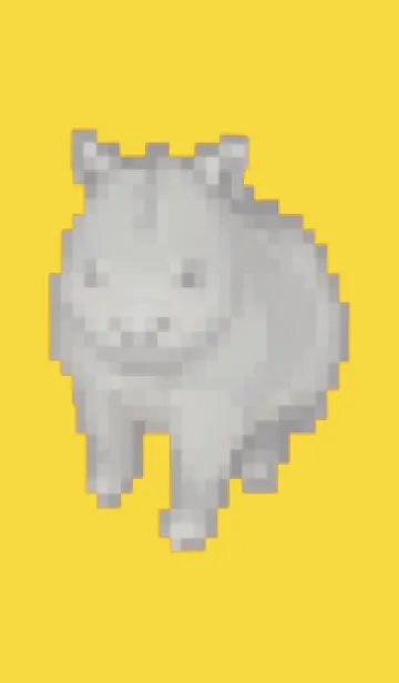 [LINE着せ替え] サイのドット絵のきせかえ Yellow 01の画像1