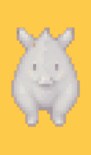 [LINE着せ替え] サイのドット絵のきせかえ Yellow 03の画像1