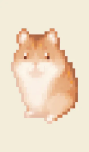 [LINE着せ替え] ハムスターのドット絵のきせかえ Beige 03の画像1