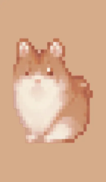 [LINE着せ替え] ハムスターのドット絵のきせかえ Beige 02の画像1