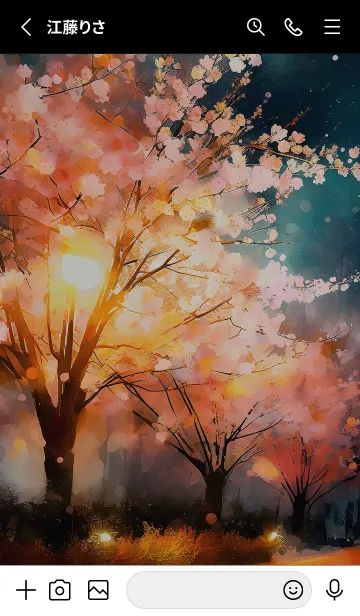 [LINE着せ替え] 美しい夜桜の着せかえ#1105の画像2