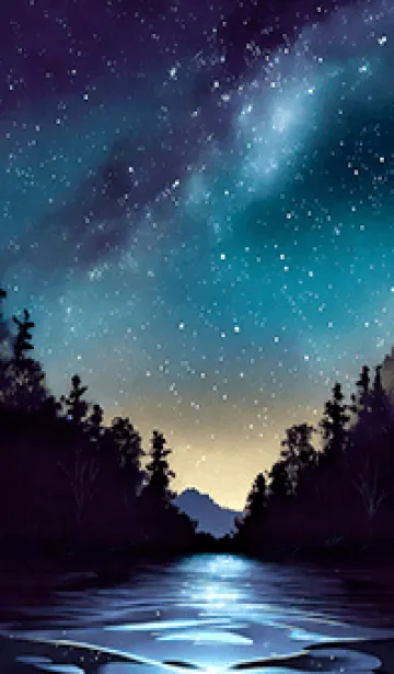 [LINE着せ替え] 綺麗な星空の夜景着せかえ#1276の画像1