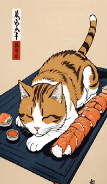 [LINE着せ替え] 浮世絵 ミャオミャオ猫 d15ddDの画像1