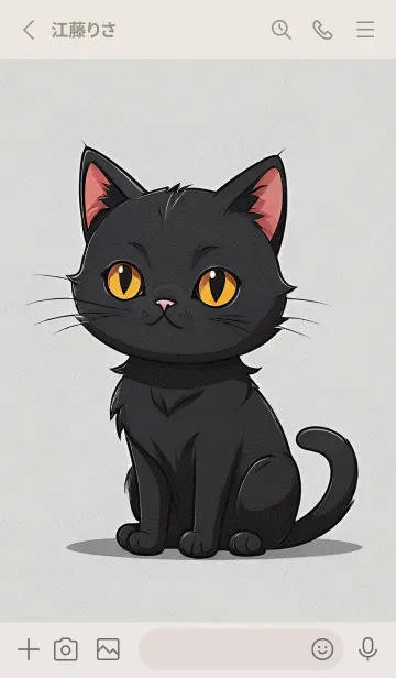 [LINE着せ替え] 超かわいい 黒猫 YIjFJの画像2