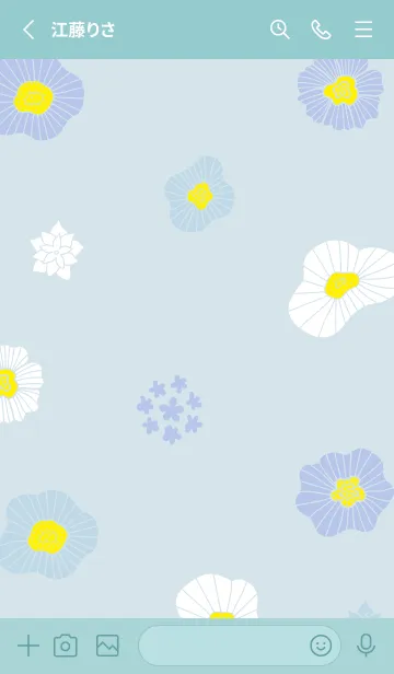 [LINE着せ替え] かわいい3色花24の画像2