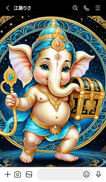 [LINE着せ替え] Bule Ganesha Money Flow & Rich Theme(JP)の画像2