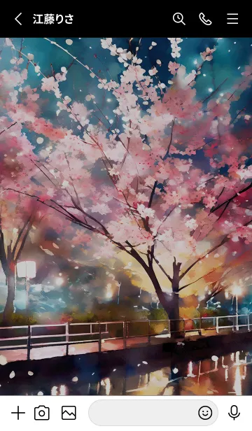 [LINE着せ替え] 美しい夜桜の着せかえ#1125の画像2