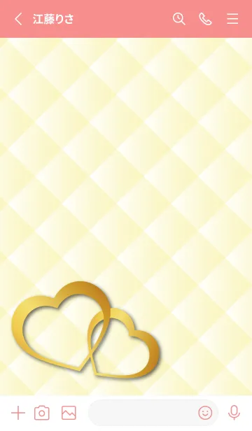 [LINE着せ替え] ハートとキルティング 赤色の画像2